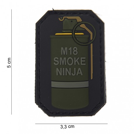 Patch 3D PVC M-18 smoke ninja bague jaune (avec velcro) de la marque 101 Inc (13004 | 444110-3703)