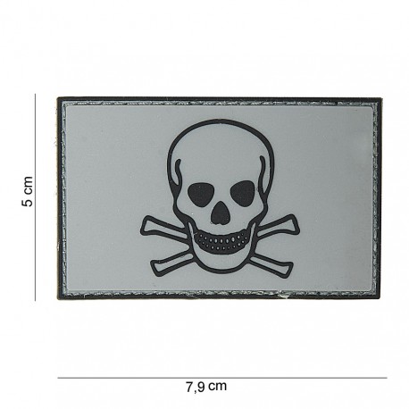 Patch 3D PVC Skull and bones gris (avec velcro) de la marque 101 Inc (10069 | 444180-3739)