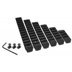 Airsoft - Set de 6 rails M-lok nylon noir de la marque BO manufacture (A65517)