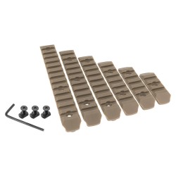 Airsoft - Set de 6 rails M-lok nylon tan de la marque BO manufacture (A65517T)