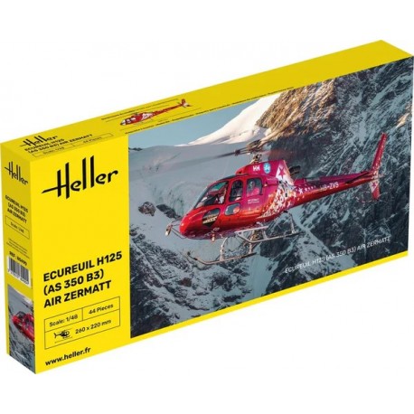 Maquette plastique – Hélicoptère Ecureuil H125 (AS 350 B3) Air zermatt (échelle 1/48) de la marque Heller (80490)