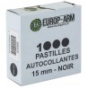 1000 Pastilles autocollantes noires 15 mm