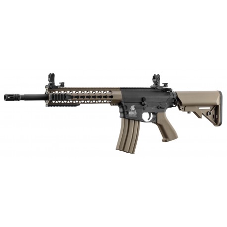 Airsoft - Réplique LT-12 keymod tan et noir électrique non blow back (1 joule) de la marque Lancer tactical (LK9011V2)
