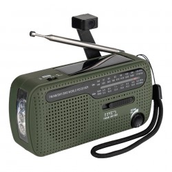 Bivouac - Radio de survie portable SW1 / SW2 / FM / AM (piles, solaire ou manivelle) de la marque Fosco (464601)