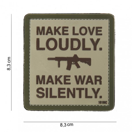 Patch 3D PVC Make love loudly sable (avec velcro) de la marque 101 Inc (10103 | 444180-3844)