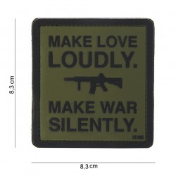 Patch 3D PVC Make love loudly vert (avec velcro) de la marque 101 Inc (10101 | 444180-3845)