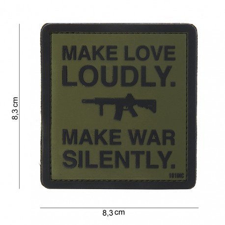 Patch 3D PVC Make love loudly vert (avec velcro) de la marque 101 Inc (10101 | 444180-3845)