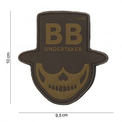 Patch 3D PVC "BB undertaker" brun avec velcro, 101 Inc