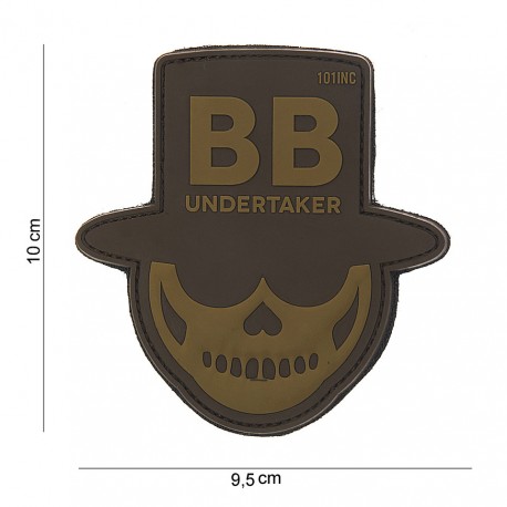 Patch 3D PVC BB undertaker brun (avec velcro) de la marque 101 Inc (10106 | 444180-3838)