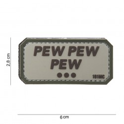 Patch 3D PVC Pew pew pew gris et vert (avec velcro) de la marque 101 Inc (10085 | 444100-3768)