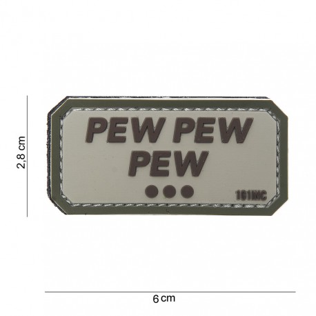 Patch 3D PVC Pew pew pew gris et vert (avec velcro) de la marque 101 Inc (10085 | 444100-3768)
