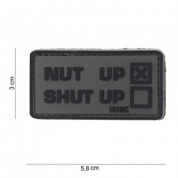Patch 3D PVC Nut up gris (avec velcro) de la marque 101 Inc (10083 | 444100-3811)
