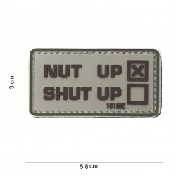 Patch 3D PVC Nut up gris et vert (avec velcro) de la marque 101 Inc (10081 | 444100-3812)
