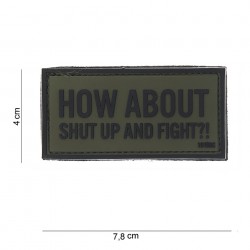 Patch 3D PVC "How about" OD avec velcro, 101 Inc