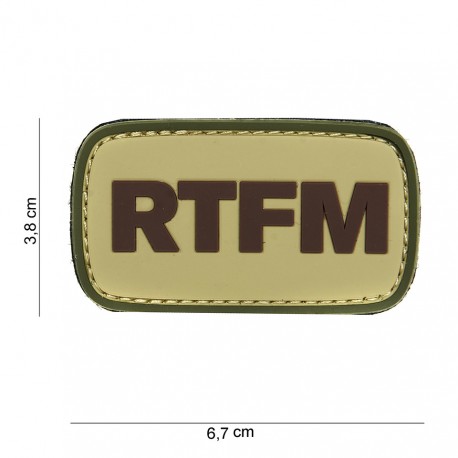 Patch 3D PVC "RTFM" avec velcro, 101 Inc