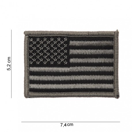 Patch tissus "USA" silver avec velcro, 101 Inc