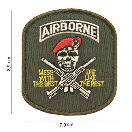 Patch tissu (à coudre) Airborne crâne et béret de la marque 101 Inc (442306-797)