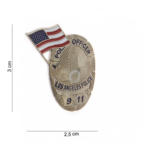Badge métal Officer Los Angeles police de la marque 101 Inc (7033 | 441004-1291)