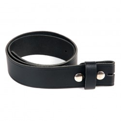 Ceinture en cuir noir sans boucle