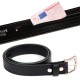 Ceinture porte monnaie en cuir noir - Différentes longueurs, 101 Inc