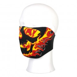 Masque néoprène demi flammes rouges et jaunes