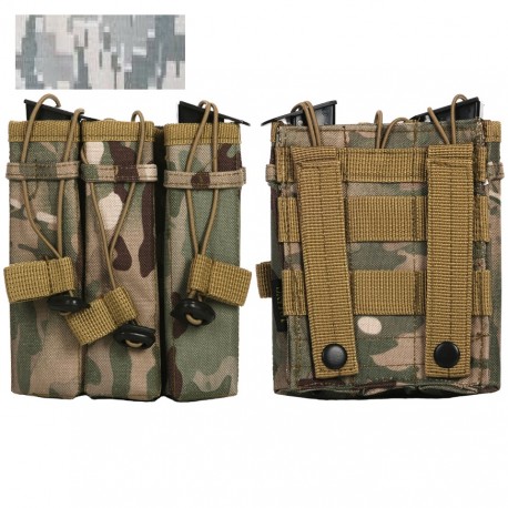 Poche tactique pour 3 chargeurs avec système molle - Différents coloris et camouflages | 101 Inc