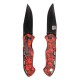 Couteau fermant "Skull" noir et rouge | 101 Inc