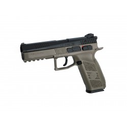 Réplique airsoft CZ P-09 noir et tan gaz blow back (livré avec sa mallette) | ASG