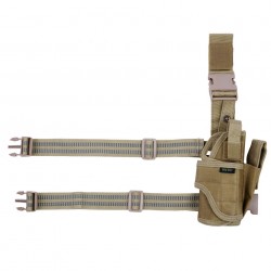 Holster de cuisse ajustable tan pour droitier