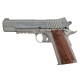 Réplique airsoft - Colt 1911 rail gun chrome et bois CO2 non blow back (métal et ABS) de la marque Cybergun (180315)