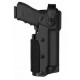 Holster pour ceinture "VKZ804" droitier pour Glock 17 / 18 / 19 / 22 /23 avec lampe ou laser noir | Vega holster