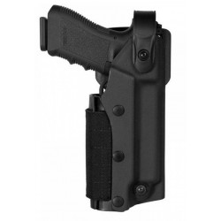 Holster pour ceinture "VKZ804" droitier pour Glock 17 / 18 / 19 / 22 /23 avec lampe ou laser noir | Vega holster