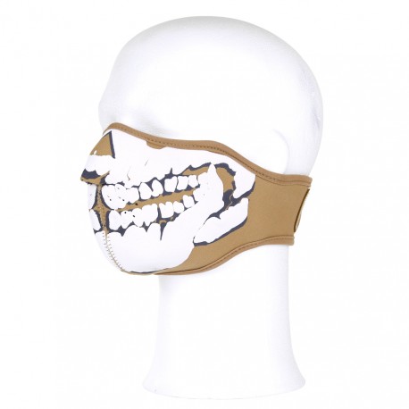 Masque néoprène demi skull 3D tan | 101 Inc
